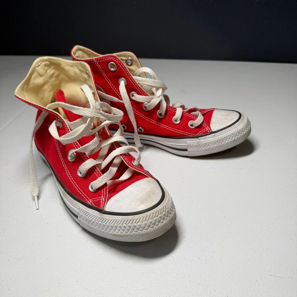 Converse Chuck Taylor‎ All Star High Top Men 5 Women 7 Red Canvas Sneakers M9621 - Picture 8 of 9